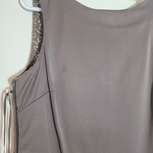 NWT Ann Taylor LOFT Women Wool-Blend Sequin Sleeveless Shift Dress Beige Size10 - Picture 9 of 9